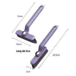 Cây chà sàn đa năng kèm nhíp gắp rác, chổi cọ nhà tắm xoay 360 độ tiện dụng