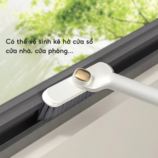 Cây chà sàn đa năng kèm nhíp gắp rác, chổi cọ nhà tắm xoay 360 độ tiện dụng