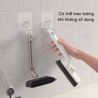 Cây chà sàn đa năng kèm nhíp gắp rác, chổi cọ nhà tắm xoay 360 độ tiện dụng
