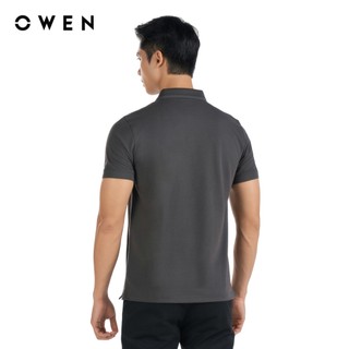 Owen - Áo polo Bodyfit APV252546 màu Xám đậm chất liệu Poly recycled (Renu)