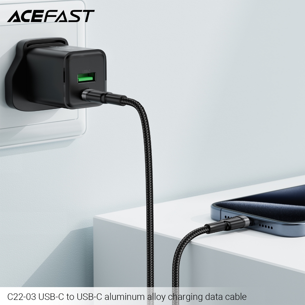Cáp Sạc Nhanh & Truyền Dữ Liệu ACEFAST C22-03, USB-C to USB-C, 60W