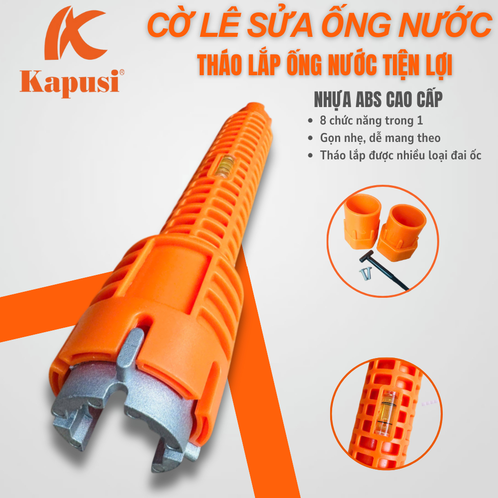 DỤNG CỤ THÁO ỐNG NƯỚC 8 TRONG 1 KAPUSI K7518 – NHANH GỌN, TIỆN LỢI, BỀN CHẮC
