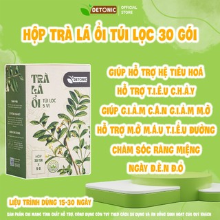 Trà lá ổi DETONIC hỗ trợ tiêu hoá, giảm cân, ngăn ngừa mỡ máu, tiểu đường gout, giúp cân bằng vóc dáng thon gọn