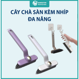 Cây chà sàn đa năng kèm nhíp gắp rác, chổi cọ nhà tắm xoay 360 độ tiện dụng