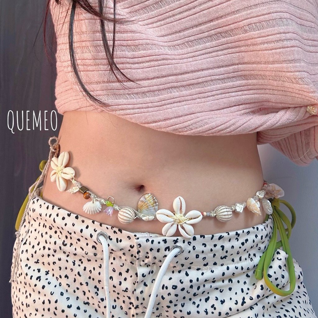Vòng Eo Dây Eo Đi Biển Vỏ Ốc Hoa CAMIEL QUEMEO thiết kế riêng kết hợp bikini hoặc váy quần