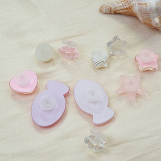 Bộ 10 Sticker, Charm 3D chủ đề Cá hồng sao nhựa cứng gắn Dép Sục, Cá Sấu Mita JB-365