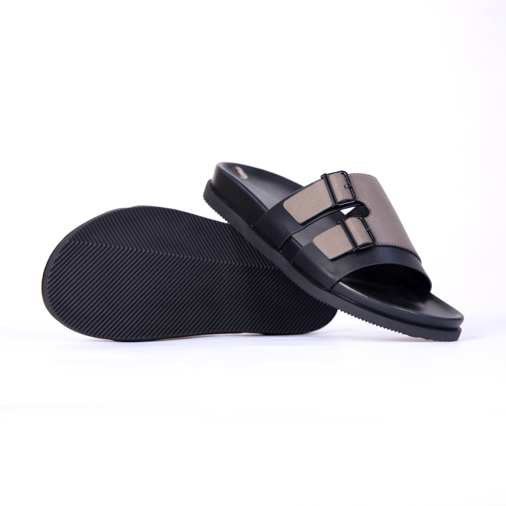 Dép nam trẻ MASCULINE MCT516 - Dép da nam cao cấp thiết kế quai ngang 2 móc khóa trẻ trung