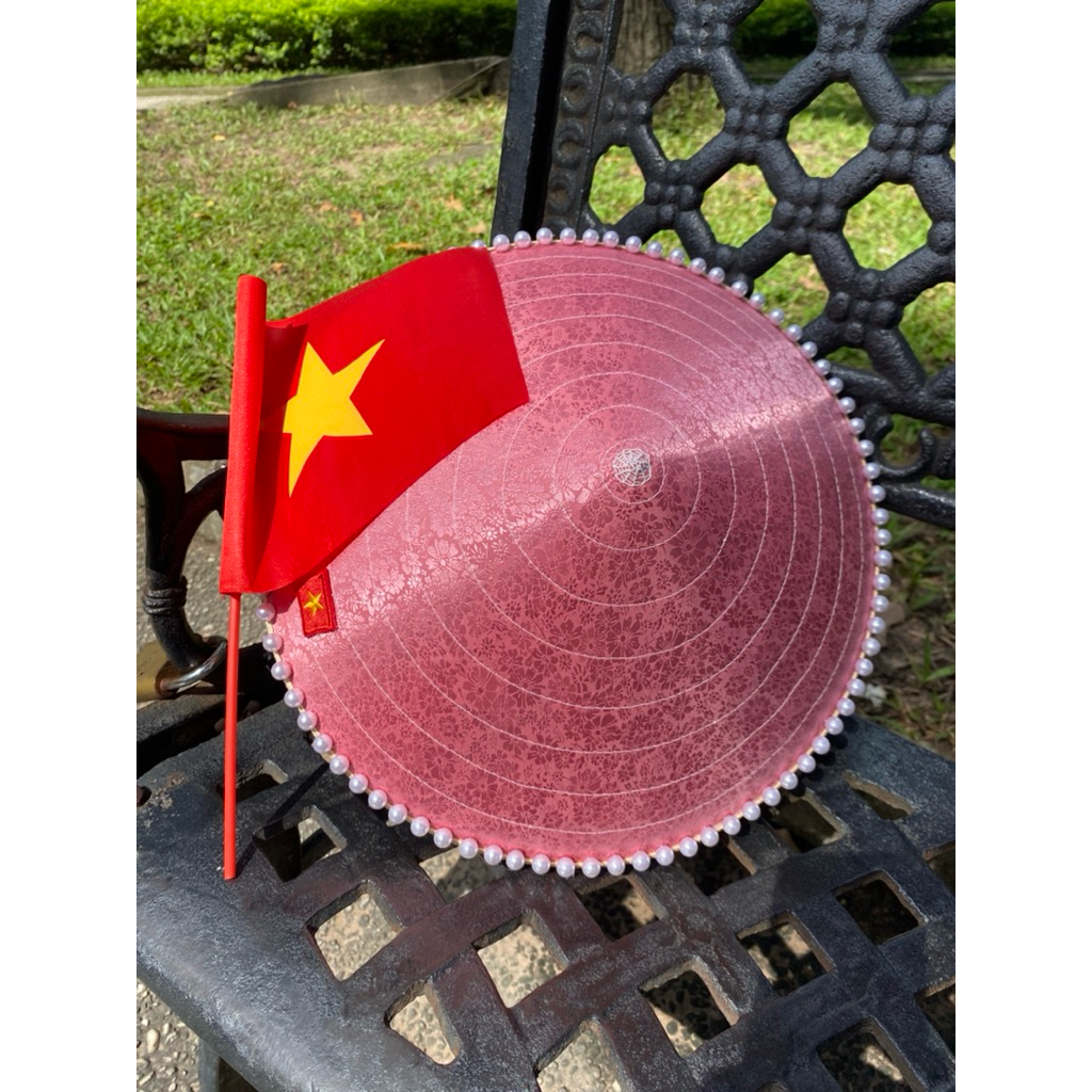 [ Hoả tốc Hồ Chí Minh ] - Nón lá lụa đính ngọc- Nón lá đính tên theo yêu cầu - Nón lá truyền thống - Shop đồ mùa hạ