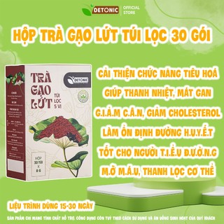 Trà gạo lứt DETONIC hỗ trợ thanh nhiệt giải nhiệt, cải thiện mỡ máu tiểu đường, giúp cân bằng vóc dáng sau sinh