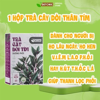 Trà cây dòi tím túi lọc DETONIC hỗ trợ vấn đề về hô hấp ho dai dẳng, ho có đờm, viêm mũi, đau họng viêm lao phổi nhẹ