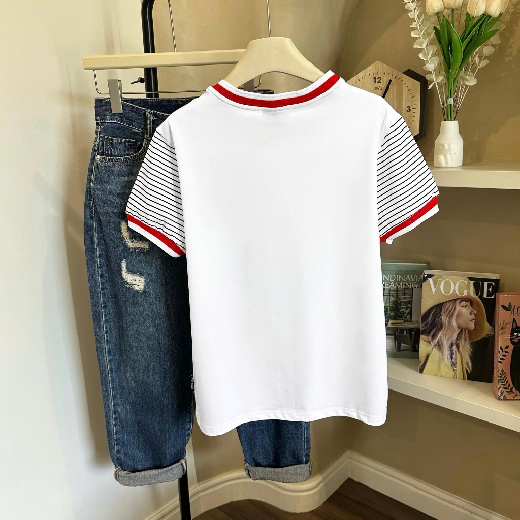 Áo Thun Mirage Họa Tiết Sọc Tay Local Brand Chất 100% Cotton Mềm Mịn Thoáng Mát.