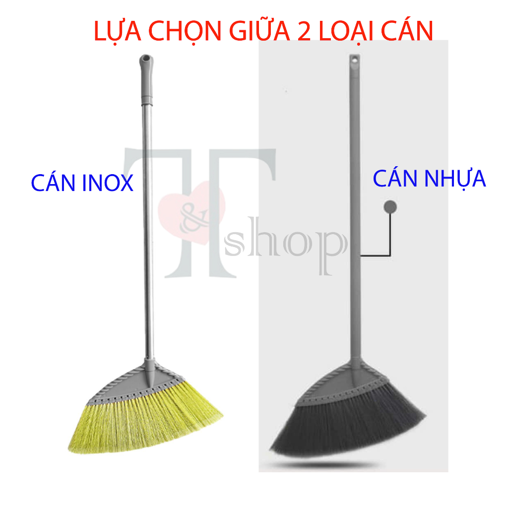 Chổi Quét Sàn HomeBroom MEGAHOME Cao Cấp Thân Cây Inox / Nhựa, Cước Mềm Mại Dùng Quét Nhà, Quét Nước (MÀU NGẪU NHIÊN)