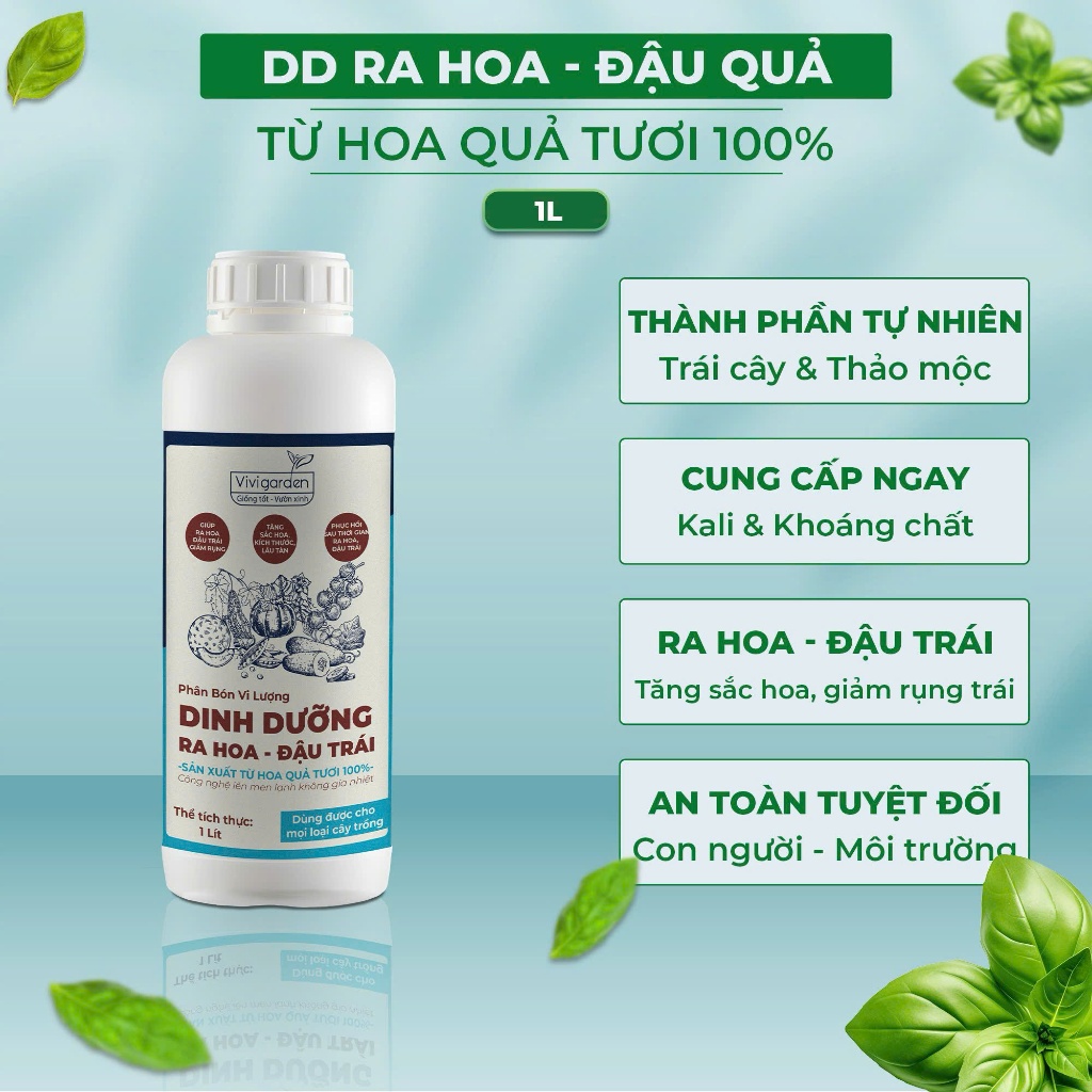 Chai 1 lít Dinh dưỡng cây trồng vi lượng ra hoa đậu trái - Hữu cơ sinh ...