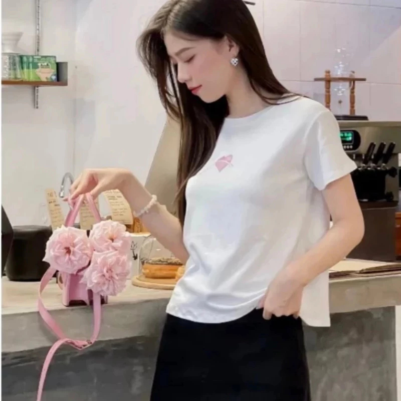 [Peinn] Áo Thun Nữ Babytee Peinn FA1-0018-69 Cổ Tròn, In Trái Tim Hồng, Mẫu Mới Dễ Phối Đồ