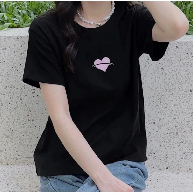 [Peinn] Áo Thun Nữ Babytee Peinn FA1-0018-69 Cổ Tròn, In Trái Tim Hồng, Mẫu Mới Dễ Phối Đồ