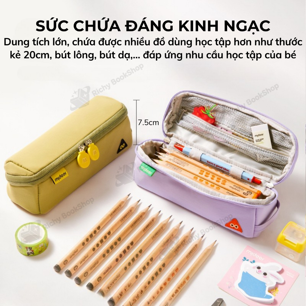 Hộp đựng bút Mideer hộp bút đa năng nhiều ngăn cho bé Multifunctional Toast Pencil Case