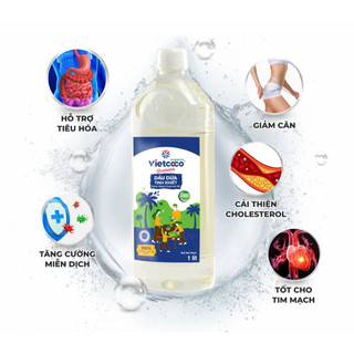 Dầu Dừa Tinh Khiết Hữu Cơ Ép Lạnh Vietcoco Organic Extra virgin Coconut oil