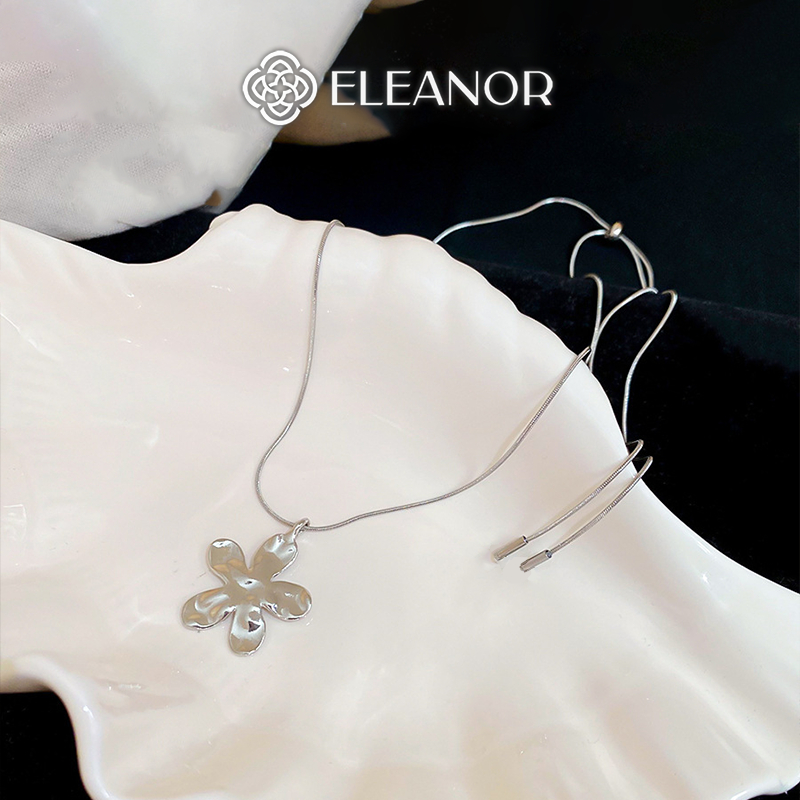Dây chuyền nữ Eleanor Accessories dây rút hình hoa trơn bóng vòng cổ basic phụ kiện trang sức 10450