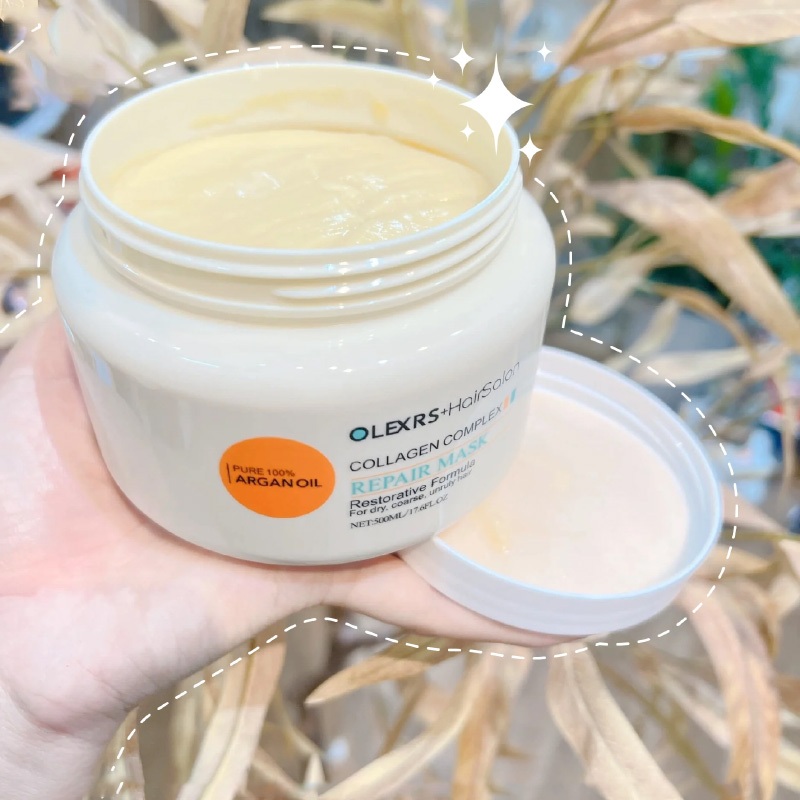 Kem hấp ủ tóc olexrs argan oil collagen complex 500ml phục hồi tóc hư tổn, tóc nát, hương thơm quyến rũ