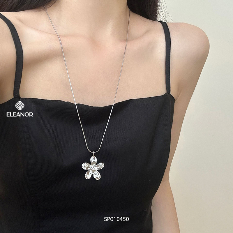 Dây chuyền nữ Eleanor Accessories dây rút hình hoa trơn bóng vòng cổ basic phụ kiện trang sức 10450