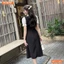 Đầm thiết kế BEMINE cổ sen có cavat kiểu dáng chữ A phù hợp đi làm-MT11182
