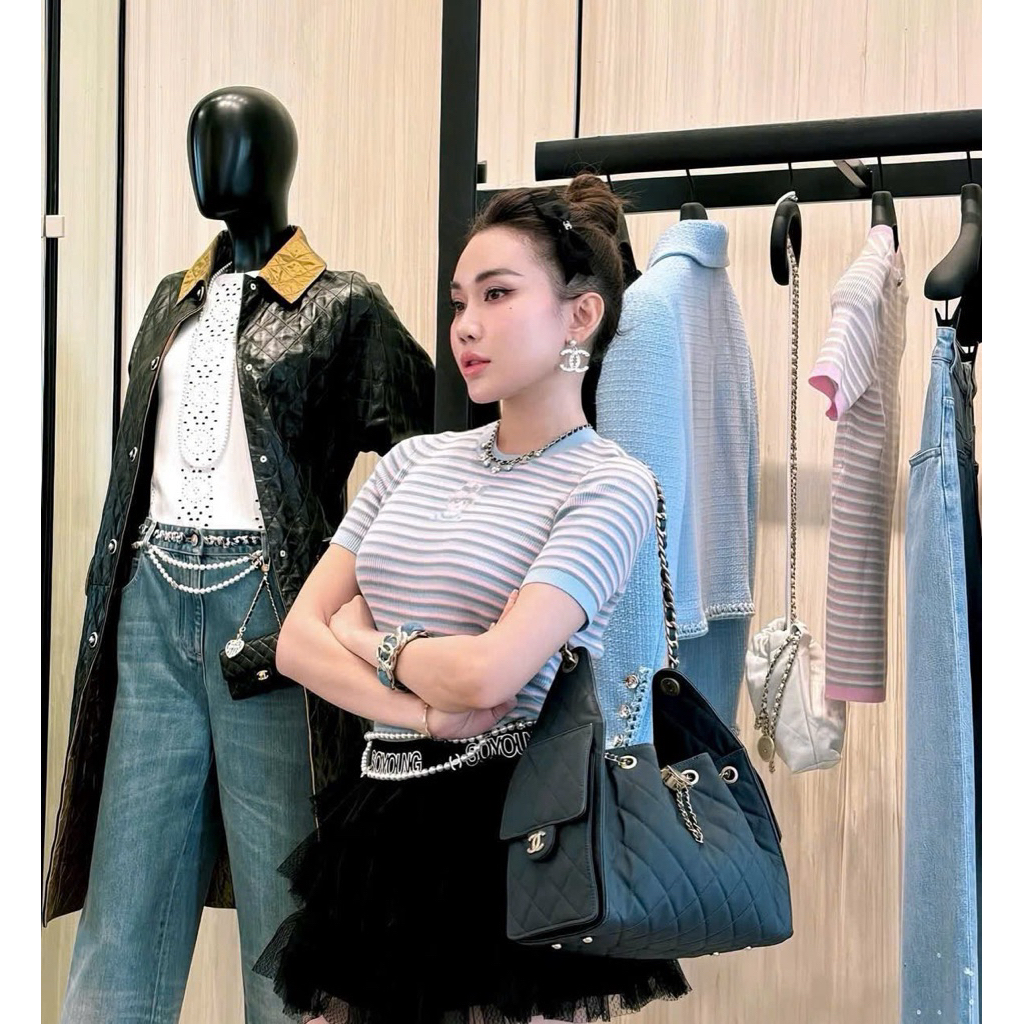 ZUCHENBYKAO Kẹp tóc nơ đen lụa cc