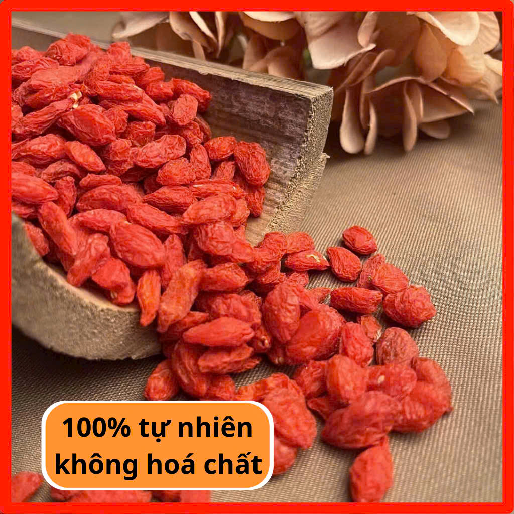 Kỷ tử đỏ Ninh Hạ hữu cơ loại 1, câu kỉ tử khô nguyên chất 100% quả to dẻo ngọt, đồ ăn vặt HTC Food