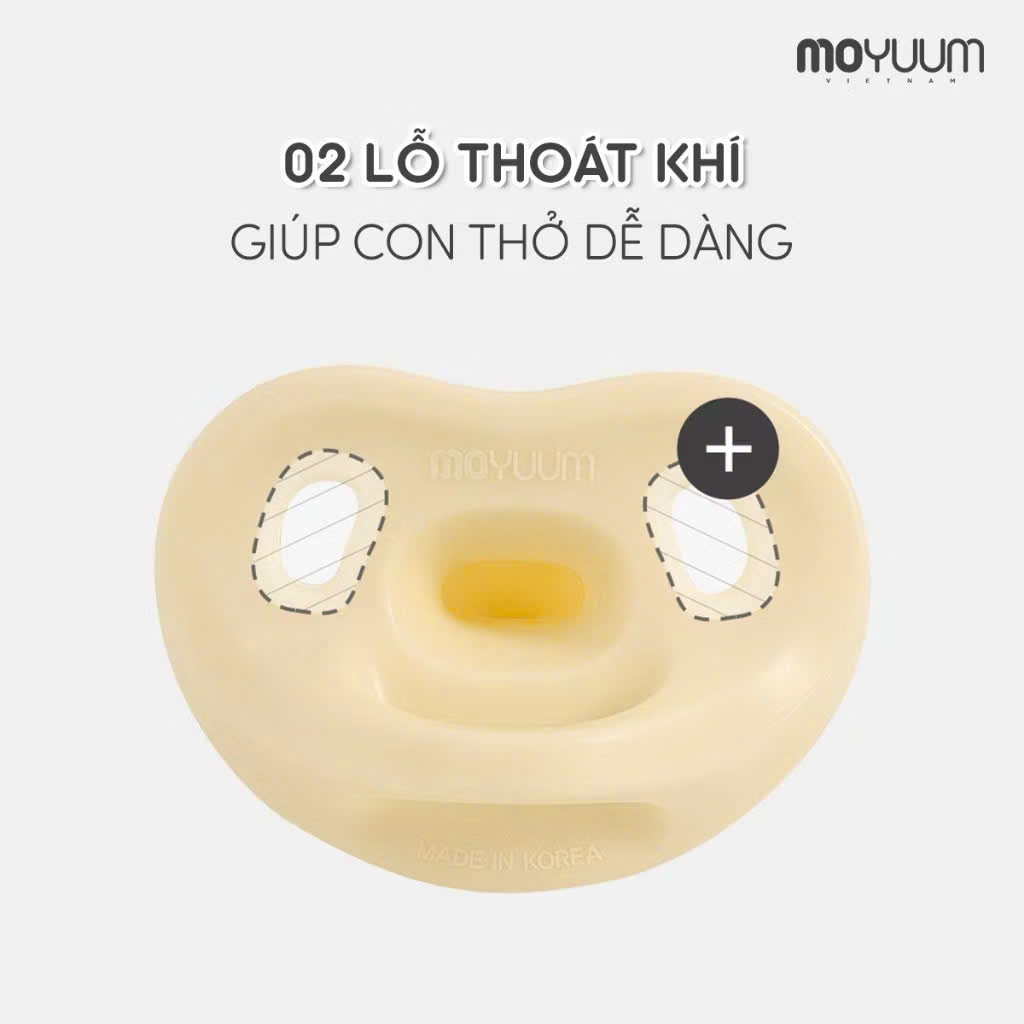 Ti giả Moyuum Silicon Cao cấp Nguyên khối siêu mềm cho bé chính hãng (kèm hộp đựng)