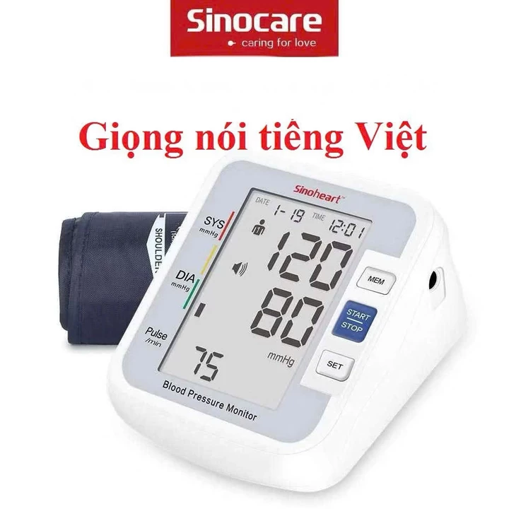 Máy đo huyết áp bắp tay sinocare BA-801 Giọng nói tiếng Việt
