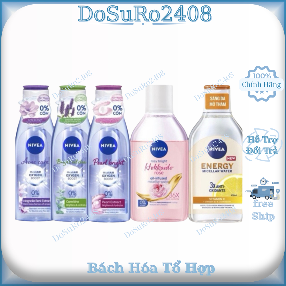 ước tẩy trang NIVEA  200ml, tẩy trang 400ml, tẩy trang 125ml các màu