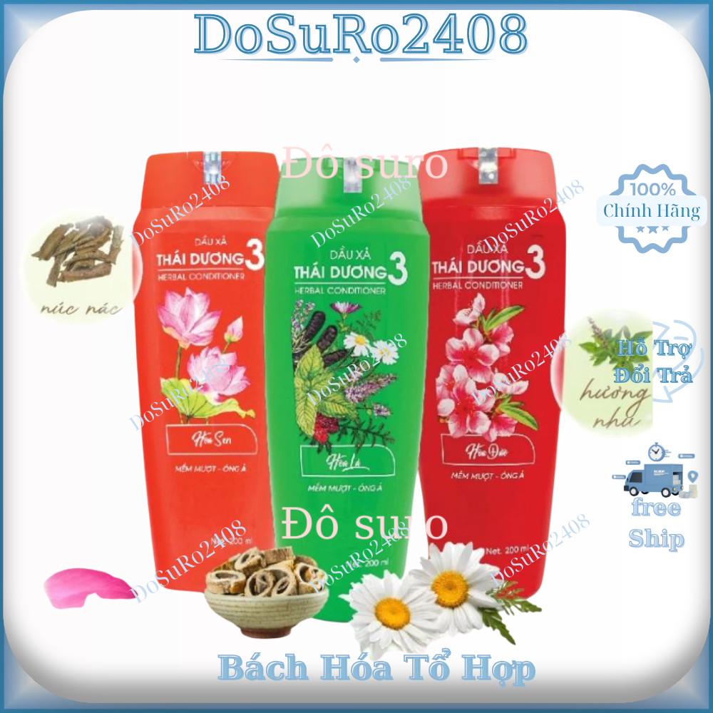 Dầu Gội Dược Liệu Thái Dương 3 VÀ 7 Sao Thái Dương 200ml - ( bao bì thay đổi tùy đợt hàng)