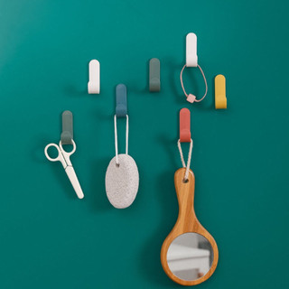 Set 5 Móc treo đồ dán tường hình chữ J, móc dán tường siêu dính chịu lực decore