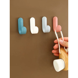 Set 5 Móc treo đồ dán tường hình chữ J, móc dán tường siêu dính chịu lực decore