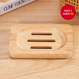 Đĩa xà phòng tre cổ điển gỗ tự nhiên để bồn rửa