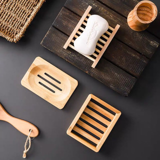 Đĩa xà phòng tre cổ điển gỗ tự nhiên để bồn rửa