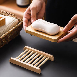 Đĩa xà phòng tre cổ điển gỗ tự nhiên để bồn rửa