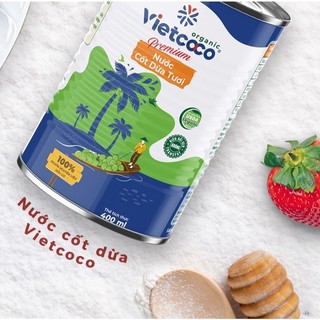 Nước cốt dừa tươi VIETCOCO (Organic) Coconut Cream - Lon 400ml