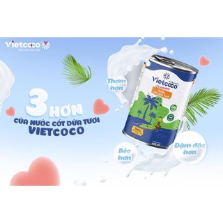 Nước cốt dừa tươi VIETCOCO (Organic) Coconut Cream - Lon 400ml