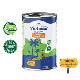 Nước cốt dừa tươi VIETCOCO (Organic) Coconut Cream - Lon 400ml