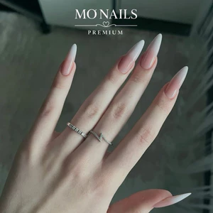 Nailbox Thiết Kế, Móng Úp, Móng Tay Giả Ombre Thạch Hồng Nude Và Trắng Gạo P19