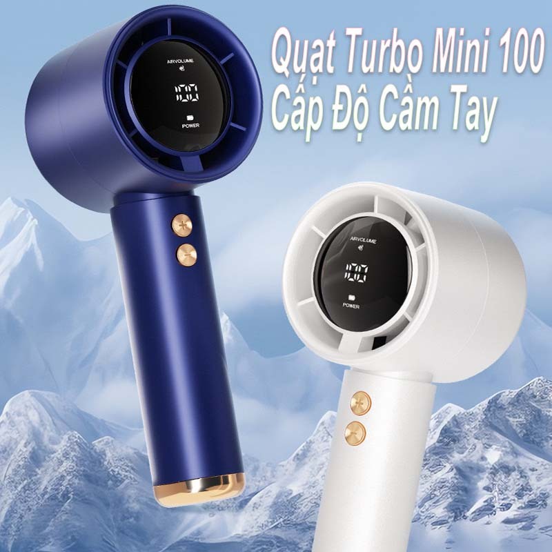 Quạt Cầm Tay PLSHARK 100 Mức Độ Gió Động Cơ Turbo Dung Lượng Pin 3000 mmAh [ BẢO HÀNH 1 THÁNG ]