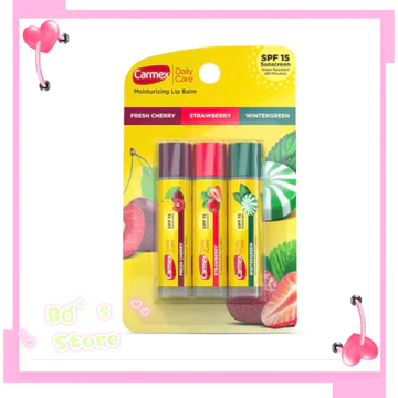 Son dưỡng Carmex SPF15 cấp ẩm, chống thâm cho môi - set 3 cây và tách lẻ