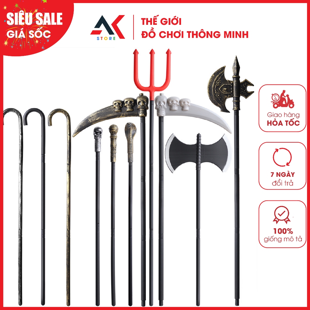 Đồ Chơi Halloween Cây Lưỡi Hái Đinh Ba Rìu Cỡ Lớn Mô Phỏng Vũ Khí Lưỡi ...