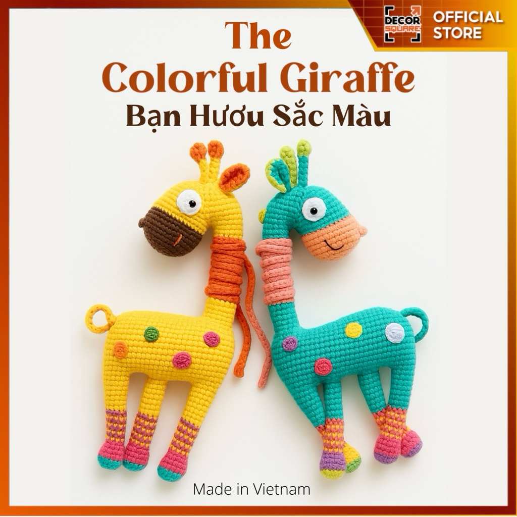 Thú Bông Len Móc Hình Hươu Sắc Màu – Đồ Chơi Handmade Việt Nam