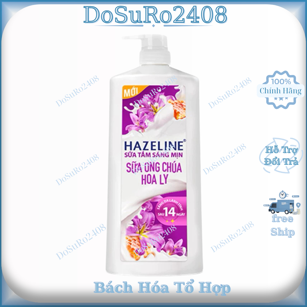 Sữa tắm dưỡng thể thiên nhiên hỗ  trắng sáng da Hazeline Chai 670g, 800g, 1KG