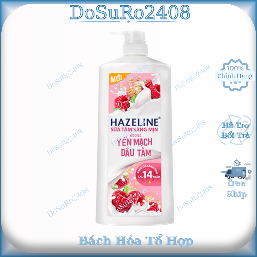 Sữa tắm dưỡng thể thiên nhiên hỗ  trắng sáng da Hazeline Chai 670g, 800g, 1KG