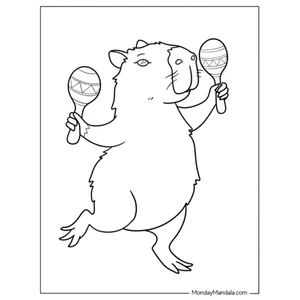 20 tranh tô màu Capybara (Mực và giấy chính hãng - an toàn cho bé)