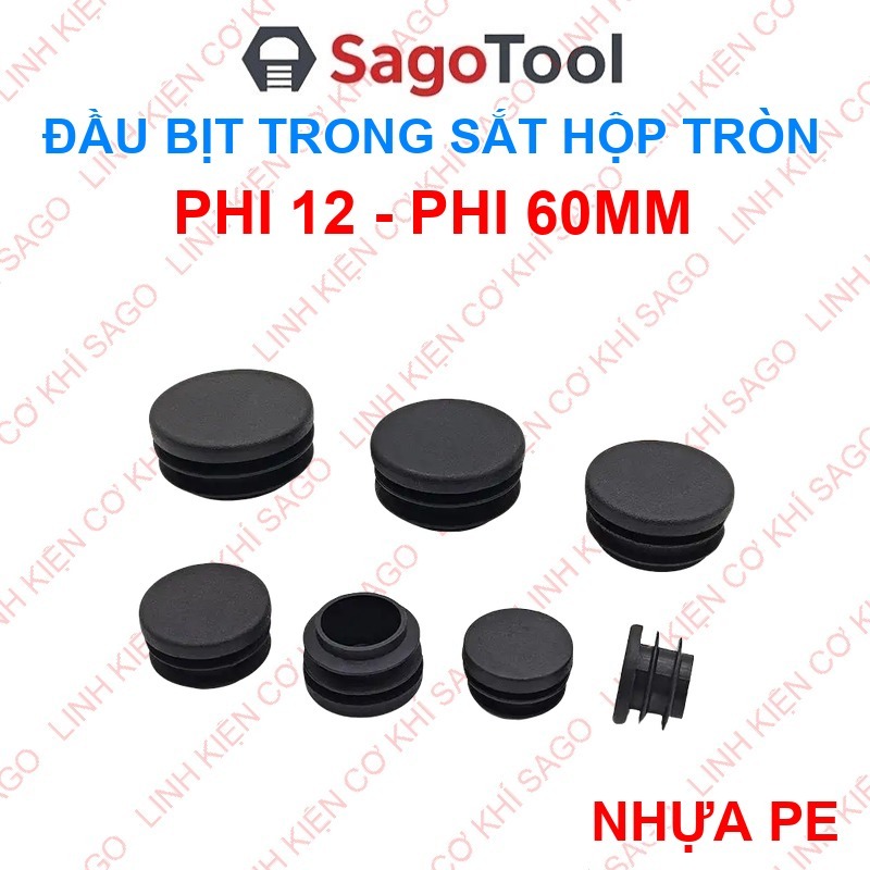 Nút Bịt Ống Tròn Bằng Nhựa - Nắp Chụp Chân Bàn Ghế - Chống Trầy Sàn - Phi 12 - 60mm (5 cái) | BigBuy360 - bigbuy360.vn