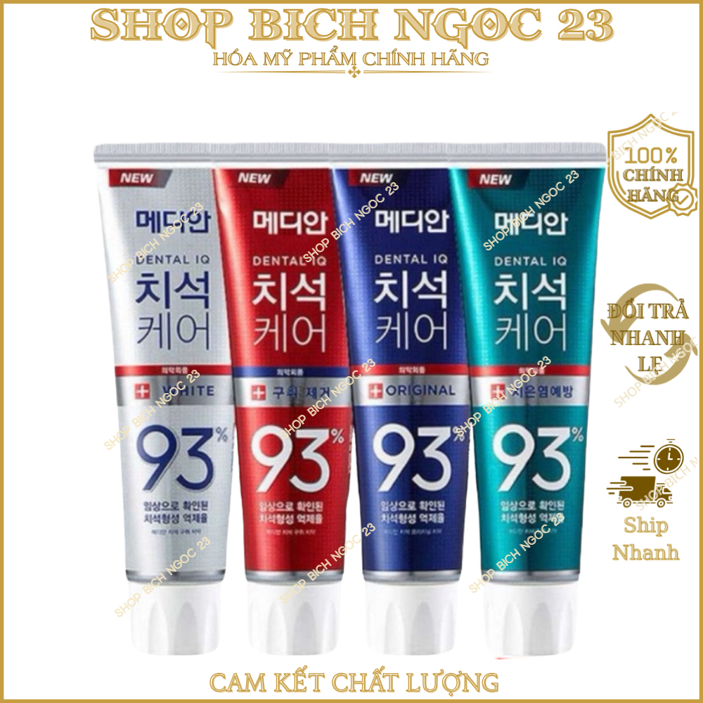 Kem đánh răng Hàn Quốc trắng răng MEDIAN DENTAL IQ 93% 120g sáng bóng NCC Shoptido