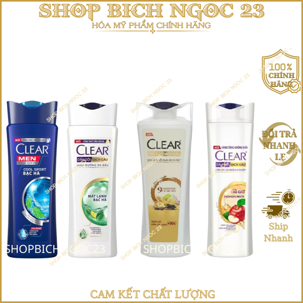 Dầu Gội Clear Bạc Hà Sạch Gàu Ngứa Clear Men 170g